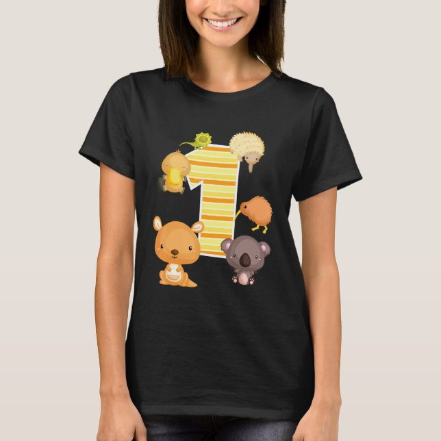 Australien Animals 1:a födelsedagen Kangaroo Koala T Shirt (Framsida)