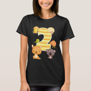 Australien Animals 2:a födelsedagen Kangaroo Koala T Shirt