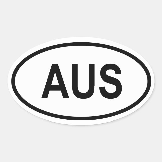 Australien ’AUS’ Ovalt Klistermärke (Framsida)