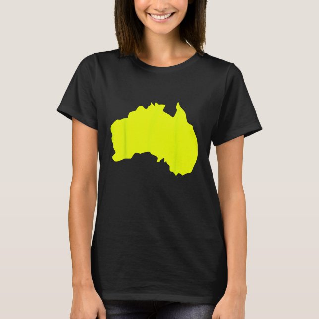 Australien Aussie Continent Silhouette Karta Graph T Shirt (Framsida)