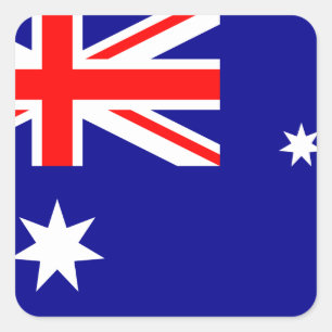 Australien (Australien) Flagga Fyrkantigt Klistermärke
