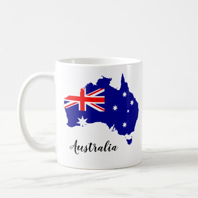 Australien Australien Flagga Karta Aussie Kaffemugg (Vänster)
