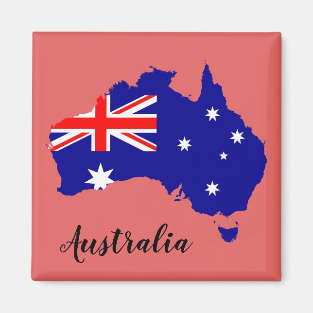 Australien Australien Flagga Karta Aussie Magnet (Framsidan)