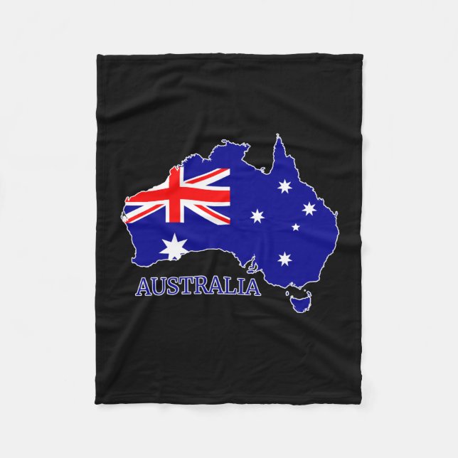 Australien Australien Flagga Karta Travel Fleecefilt (Framsidan)