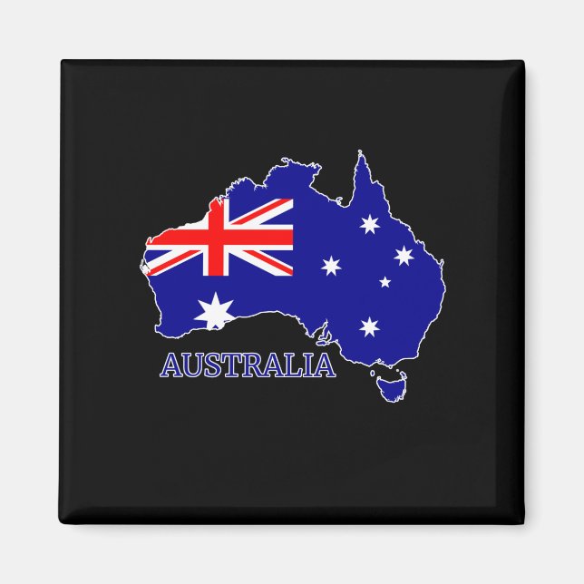 Australien Australien Flagga Karta Travel Magnet (Framsidan)