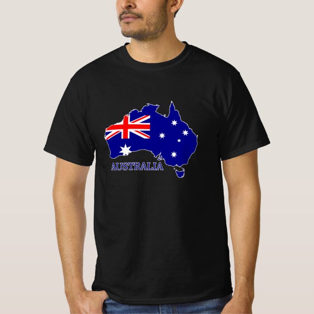 Australien Australien Flagga Karta Travel T Shirt (Framsida)