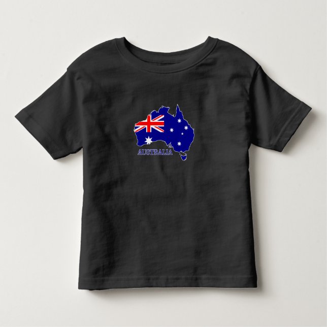 Australien Australien Flagga Karta Travel T Shirt (Framsida)