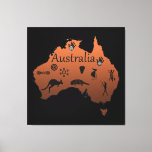 Australien, Australien, karta Canvastryck