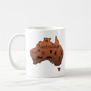 Australien, Australien, karta Kaffemugg