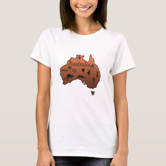 Australien, Australien, karta T Shirt (Framsida)