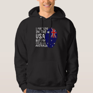 Australien Australiens flagga australiensiska kv Hoodie