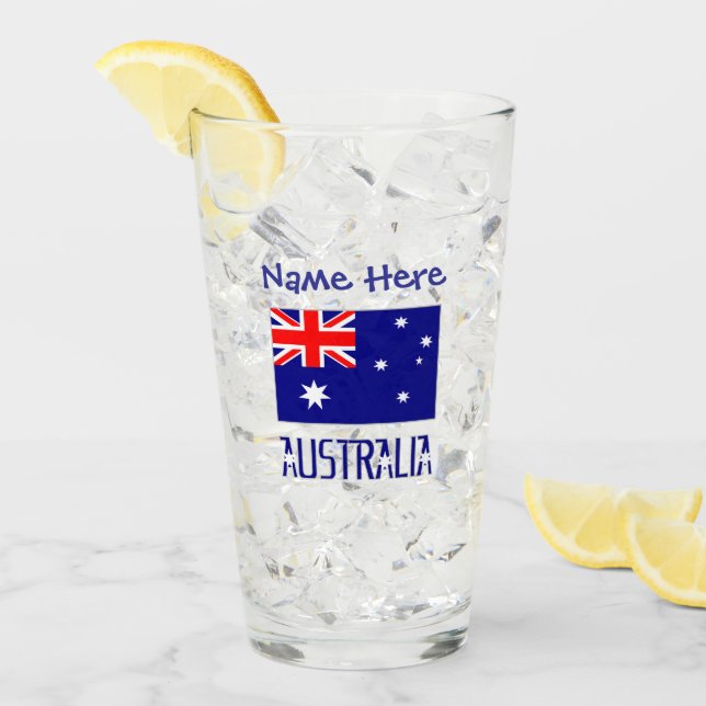 Australien Australiens flagga Blå Personalisering  Glaskopp (Framsida Ice)