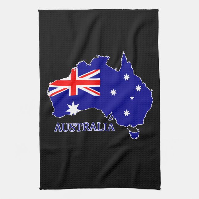 Australien Australiens Flagga Karta Resa Kökshandduk (Vertikal)