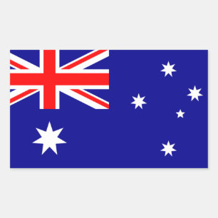 AUSTRALIEN: Australiens Flagga Rektangulärt Klistermärke