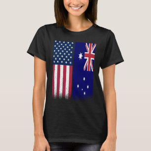 Australien Australienska Amerikanska Flaggor Stol T Shirt