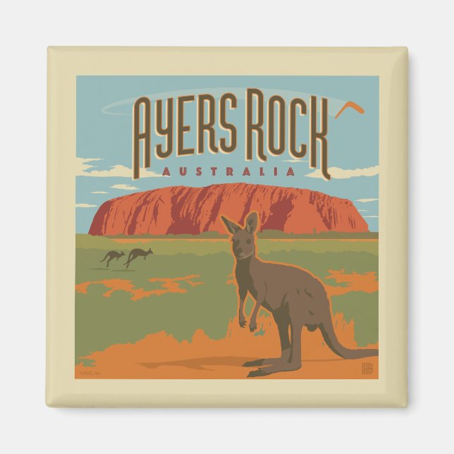 Australien | Ayers Sten Kangaroos Magnet (Framsidan)