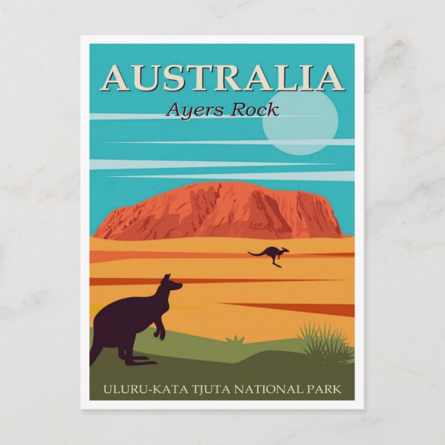 Australien Ayers Sten, Uluru-Kata Toundnationen Vykort (Framsida)