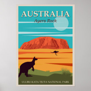 Australien Ayers Sten Vintage resor Poster