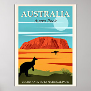 Australien, Ayers Sten, vintage resor poster