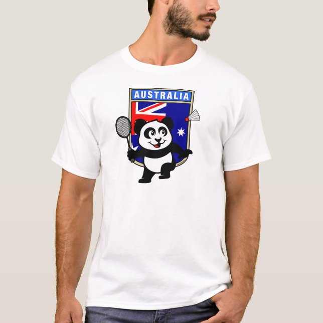Australien Badminton Panda Tee (Framsida)