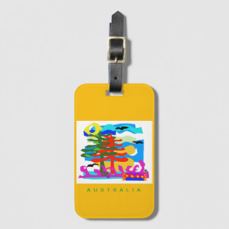 Australien - BEACHES - Sol & Surfa- Grönt Bagagebricka