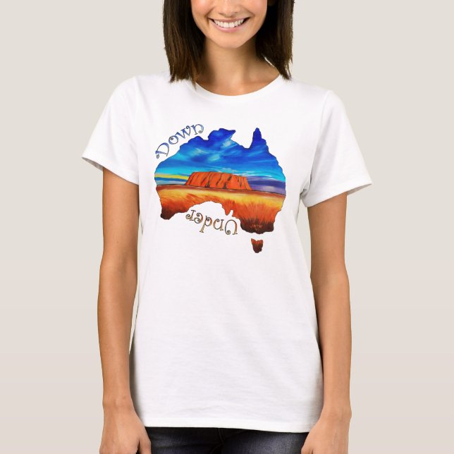 Australien besegrar under, Ayers sten, aussien, T Shirt (Framsida)