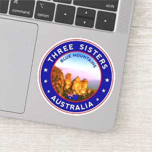 Australien, blå berg, tre systrar klistermärken