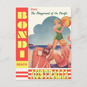 Australien Bondi Beach Vintage resor Poster Vykort