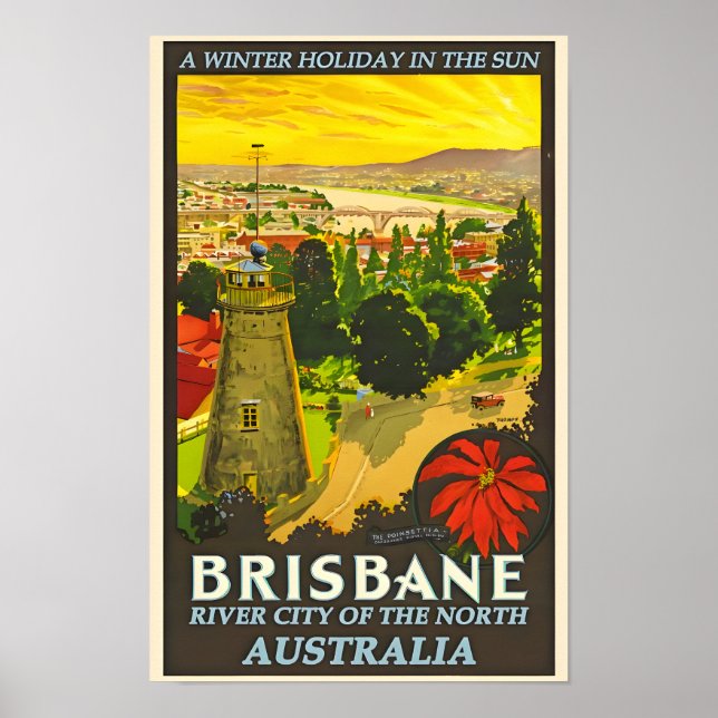 Australien Brisbane Travel Poster (Framsidan)