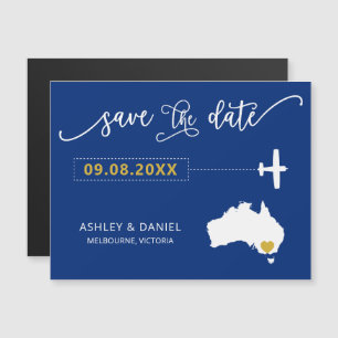 Australien Bröllop spara datum Card, Karta Magnetisk Inbjudningskort