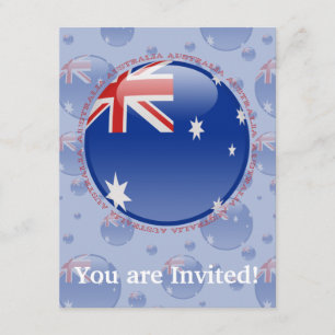 Australien bubblar flagga inbjudningar