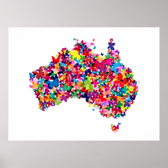Australien Butterfly Karta Poster (Framsidan)