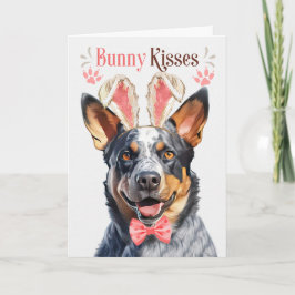 Australien Cattle Hund i Bunny Öron för Påsk Helgkort