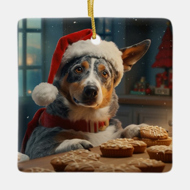 Australien Cattle Hund jul Cookies Helgdag Julgransprydnad Keramik (Framsida)
