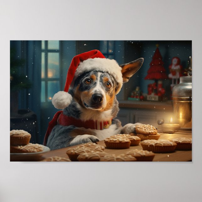 Australien Cattle Hund jul Cookies Helgdag Poster (Framsidan)