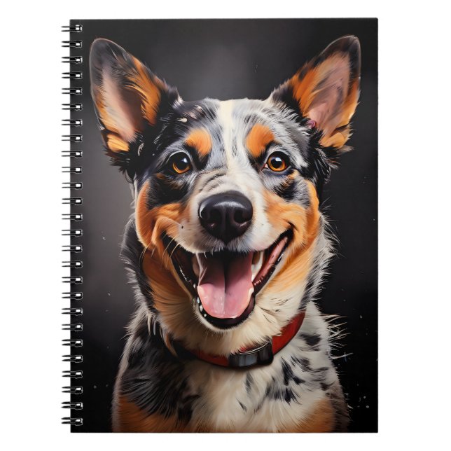 Australien Cattle Hund Realism Art Porträtt Anteckningsbok (Framsidan)