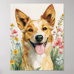 Australien Cattle Hund Wall Art - Watercolor Cattl Poster