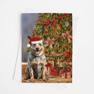 Australien Cattle Hund Watercolor Julgran Kort
