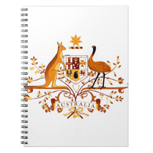 Australien COA Brown Anteckningsbok Med Spiral