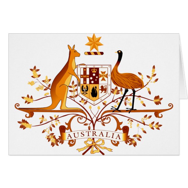 Australien COA Brown Hälsningskort (Framsidan Horizontal)