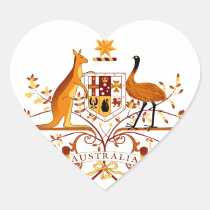 Australien COA Brown Hjärtformat Klistermärke