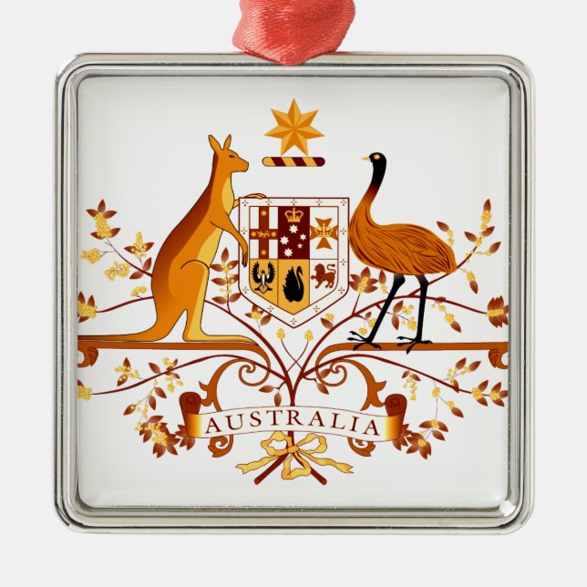 Australien COA Brown Julgransprydnad Metall (Framsidan)