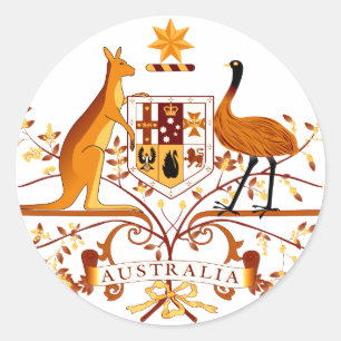 Australien COA Brown Runt Klistermärke