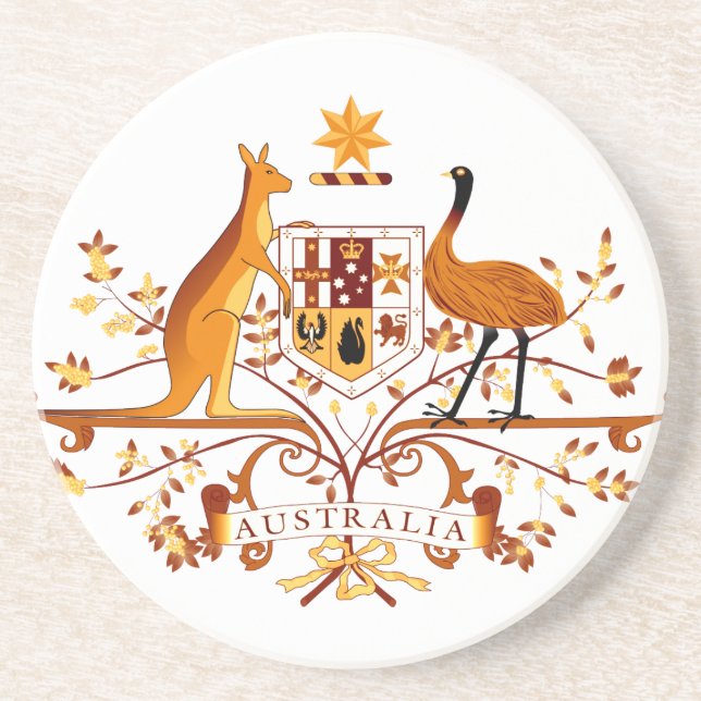 Australien COA Brown Underlägg Sandsten (Framsidan)