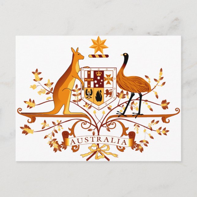 Australien COA Brown Vykort (Framsida)