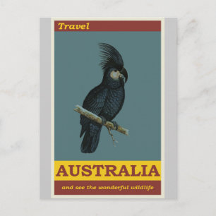 Australien Cockatoo Vintage resor Poster Vykort