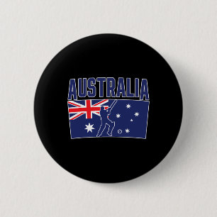 Australien Cricket (flagga Och Tsman) Knapp