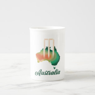Australien Cricket karta. Benporslin Mugg