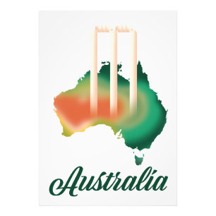 Australien Cricket karta. Fototryck