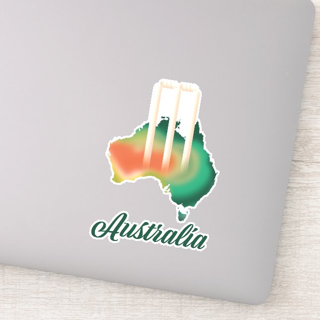 Australien Cricket karta. Klistermärken (Detalj)